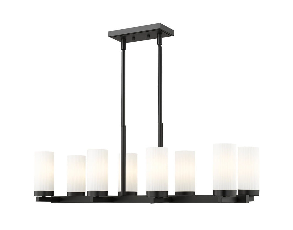 Z-Lite Canada - Eight Light Linear Chandelier - Danica - Matte Black- Union Lighting Luminaires Decor