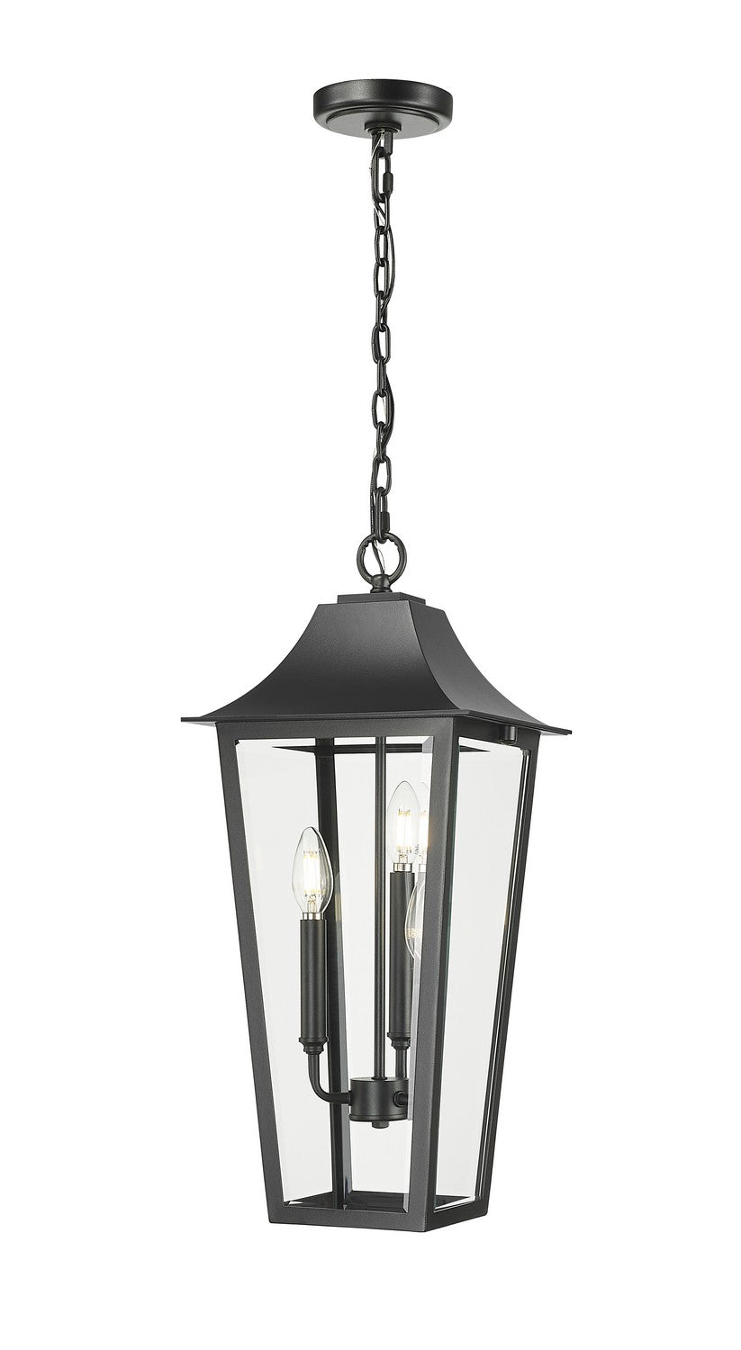 Z-Lite Canada - Three Light Outdoor Chain Mount Ceiling Fixture - Gannon - Black- Union Lighting Luminaires Decor