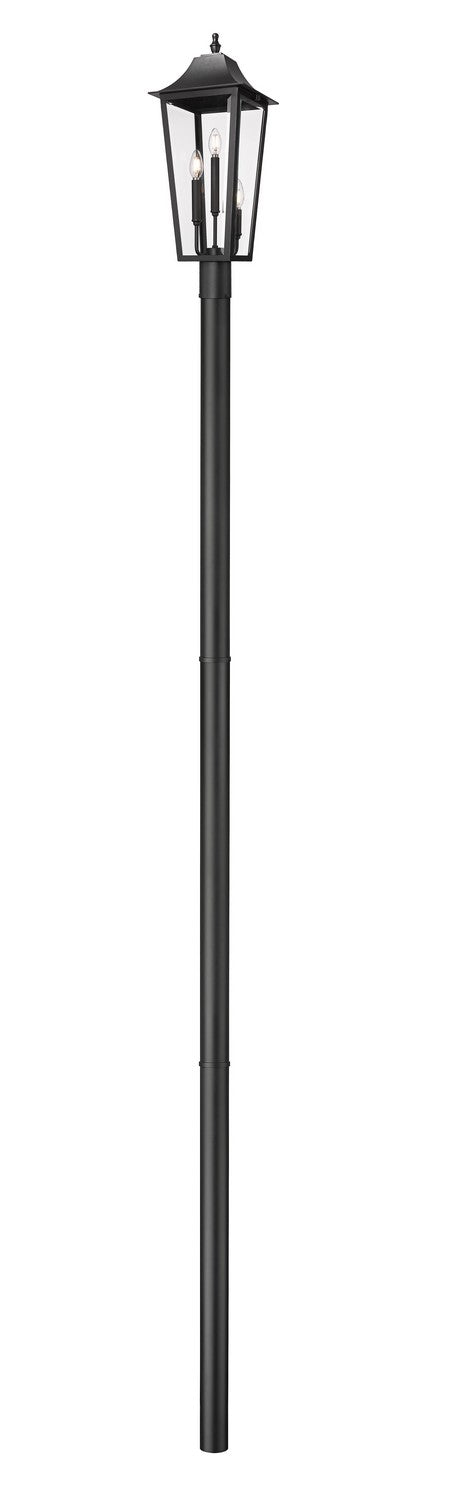 Z-Lite Canada - Three Light Outdoor Post Mount Fixture - Gannon - Black- Union Lighting Luminaires Decor