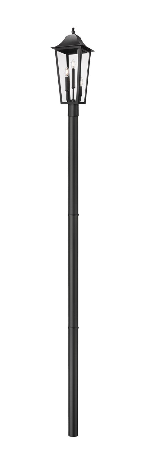 Z-Lite Canada - Three Light Outdoor Post Mount Fixture - Gannon - Black- Union Lighting Luminaires Decor