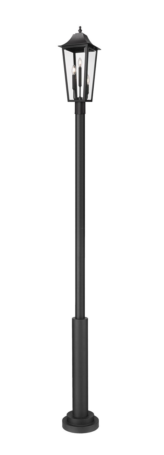 Z-Lite Canada - Three Light Outdoor Post Mounted Fixture - Gannon - Black- Union Lighting Luminaires Decor