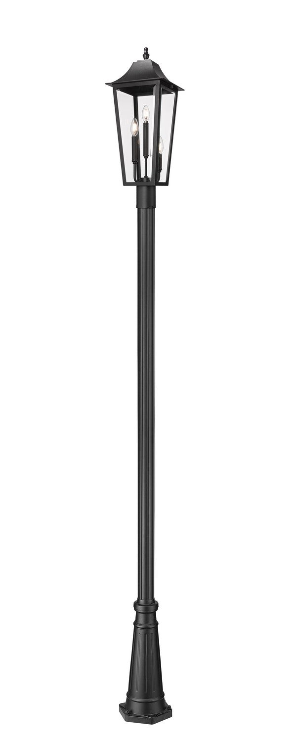 Z-Lite Canada - Three Light Outdoor Post Mounted Fixture - Gannon - Black- Union Lighting Luminaires Decor