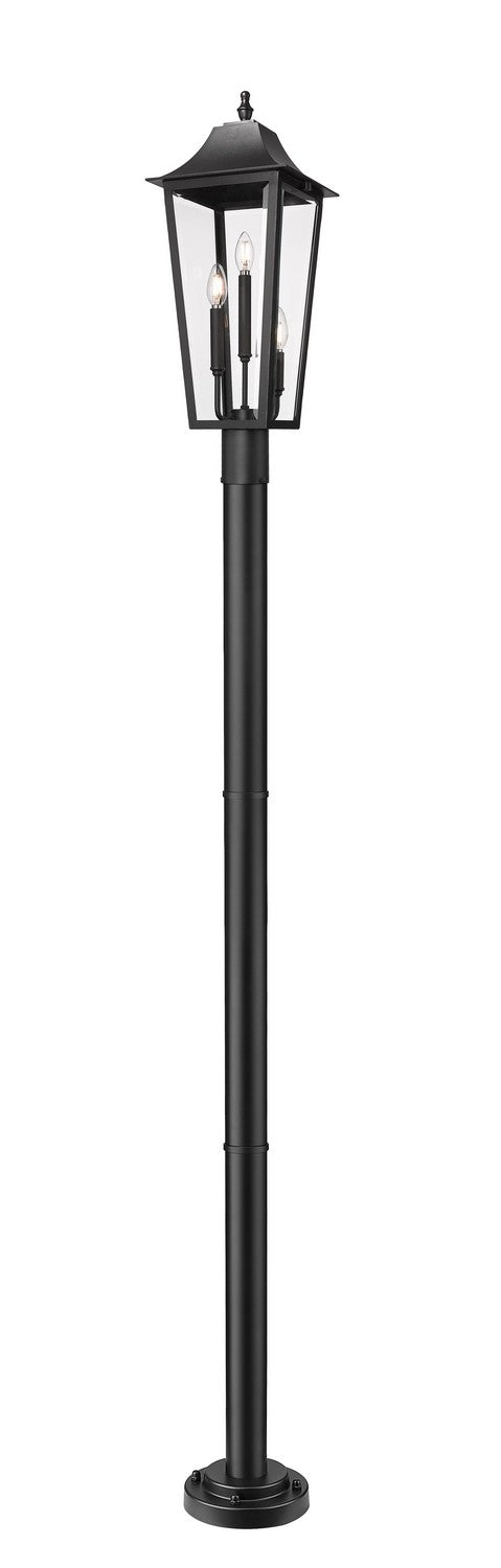 Z-Lite Canada - Three Light Outdoor Post Mounted Fixture - Gannon - Black- Union Lighting Luminaires Decor
