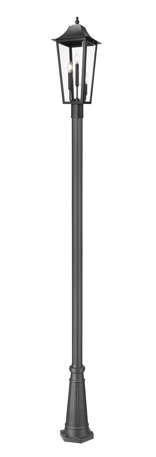 Z-Lite Canada - Three Light Outdoor Post Mounted Fixture - Gannon - Black- Union Lighting Luminaires Decor