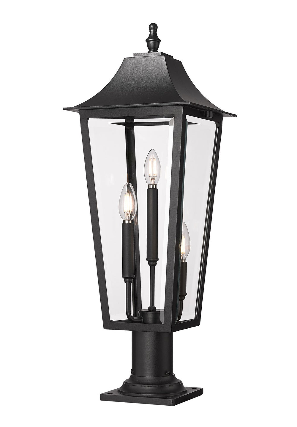 Z-Lite Canada - Three Light Outdoor Pier Mounted Fixture - Gannon - Black- Union Lighting Luminaires Decor