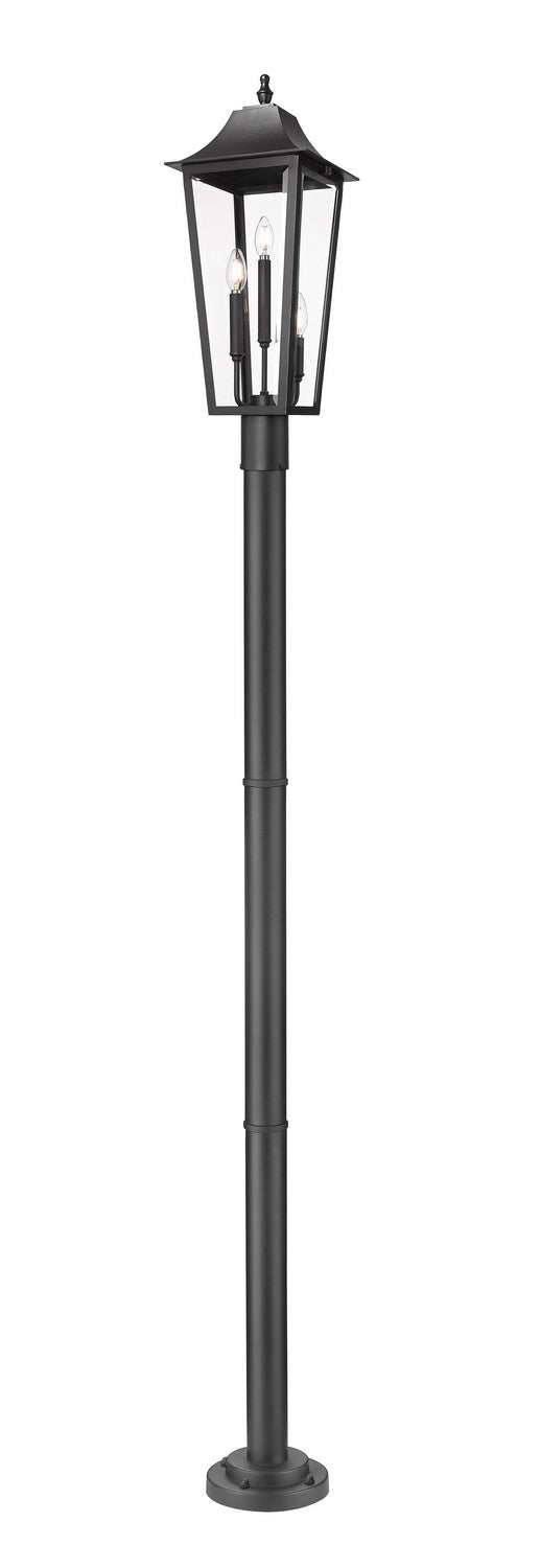 Z-Lite Canada - Three Light Outdoor Post Mount Fixture - Gannon - Black- Union Lighting Luminaires Decor