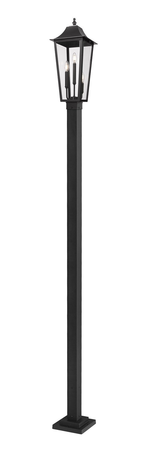 Z-Lite Canada - Three Light Outdoor Post Mounted Fixture - Gannon - Black- Union Lighting Luminaires Decor