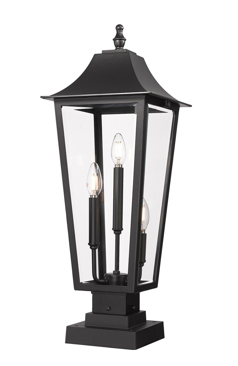Z-Lite Canada - Three Light Outdoor Pier Mounted Fixture - Gannon - Black- Union Lighting Luminaires Decor