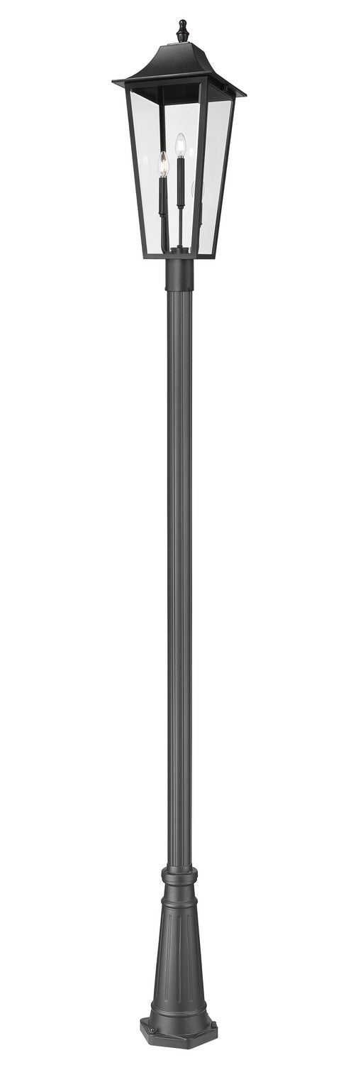 Z-Lite Canada - Three Light Outdoor Post Mounted Fixture - Gannon - Black- Union Lighting Luminaires Decor