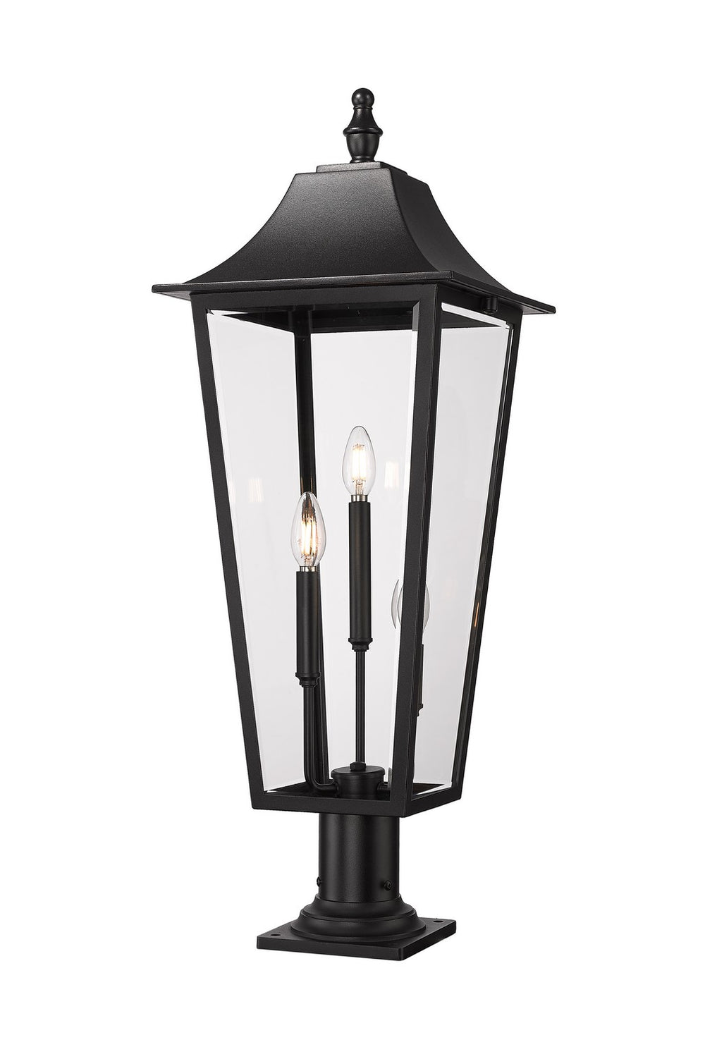 Z-Lite Canada - Three Light Outdoor Pier Mounted Fixture - Gannon - Black- Union Lighting Luminaires Decor
