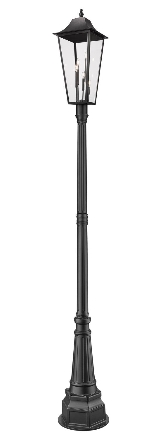 Z-Lite Canada - Three Light Outdoor Post Mounted Fixture - Gannon - Black- Union Lighting Luminaires Decor