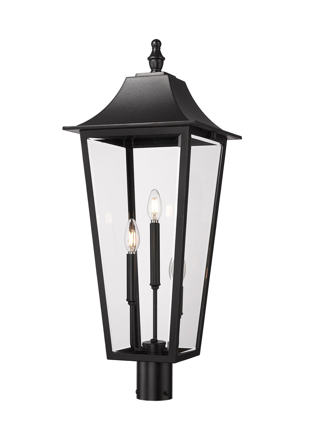 Z-Lite Canada - Three Light Outdoor Post Mount Fixture - Gannon - Black- Union Lighting Luminaires Decor