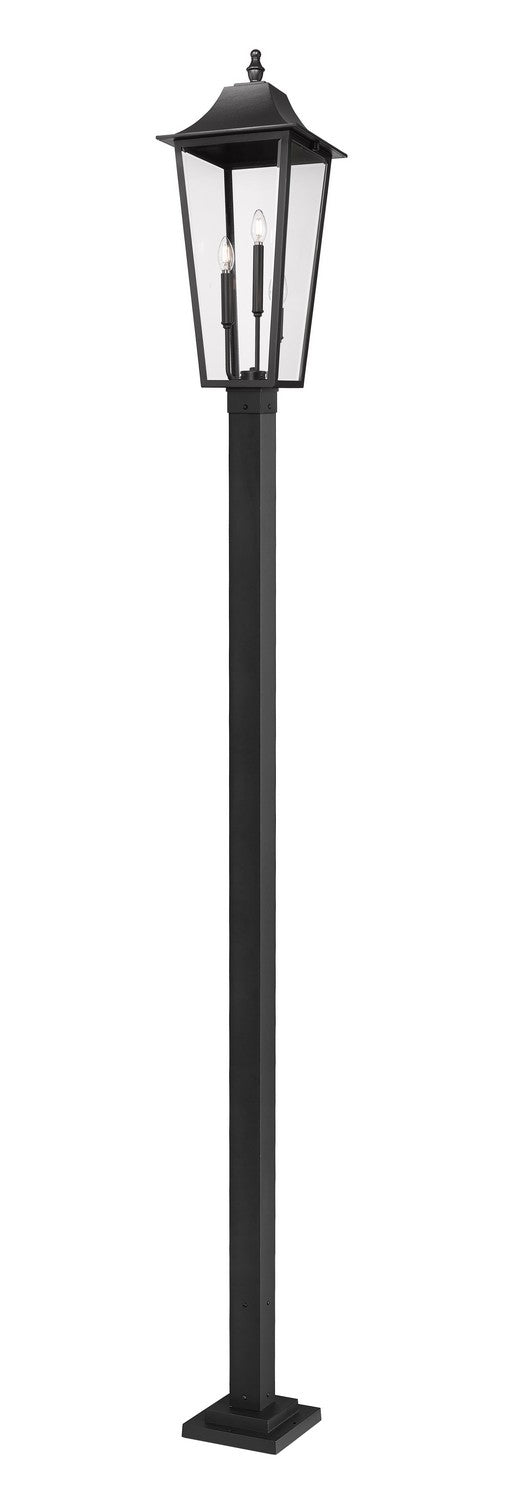 Z-Lite Canada - Three Light Outdoor Post Mounted Fixture - Gannon - Black- Union Lighting Luminaires Decor