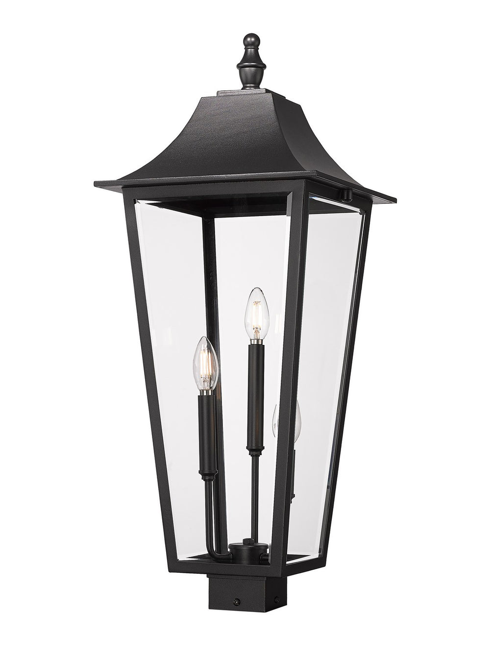 Z-Lite Canada - Three Light Outdoor Post Mount Fixture - Gannon - Black- Union Lighting Luminaires Decor