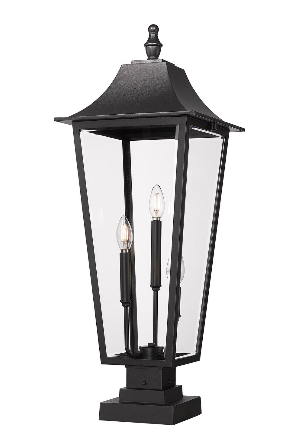 Z-Lite Canada - Three Light Outdoor Pier Mounted Fixture - Gannon - Black- Union Lighting Luminaires Decor