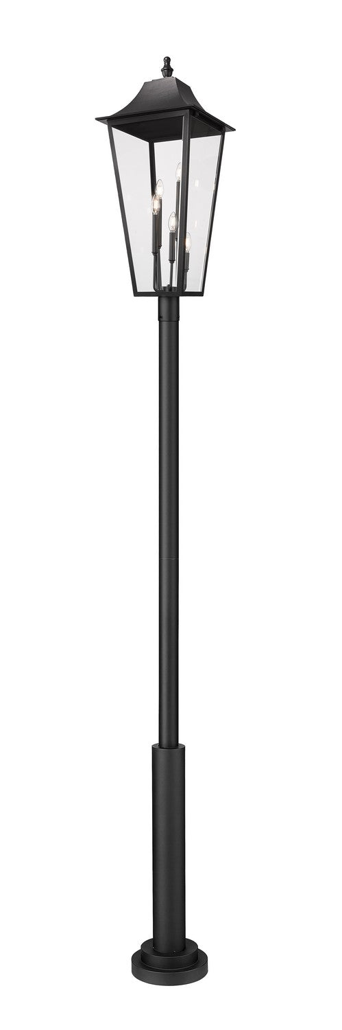 Z-Lite Canada - Five Light Outdoor Post Mounted Fixture - Gannon - Black- Union Lighting Luminaires Decor