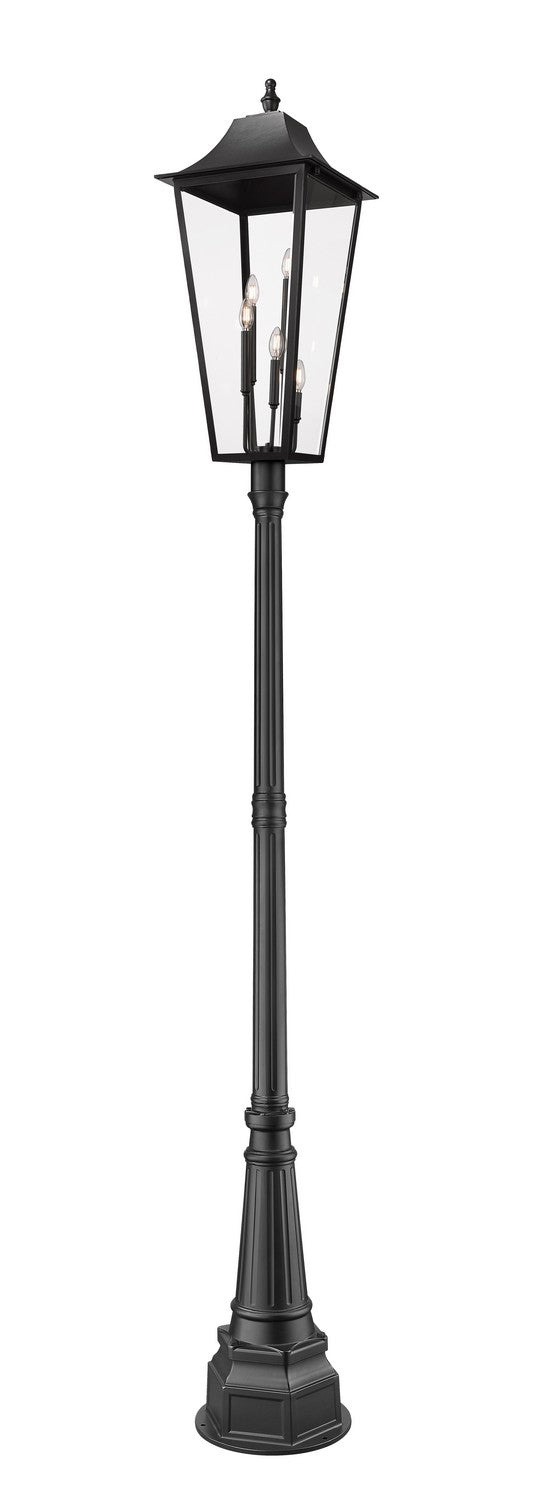 Z-Lite Canada - Five Light Outdoor Post Mounted Fixture - Gannon - Black- Union Lighting Luminaires Decor