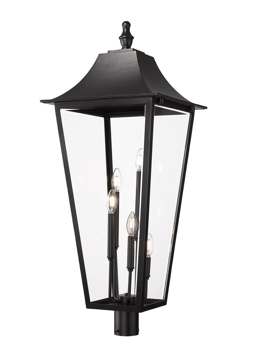 Z-Lite Canada - Five Light Outdoor Post Mount Fixture - Gannon - Black- Union Lighting Luminaires Decor
