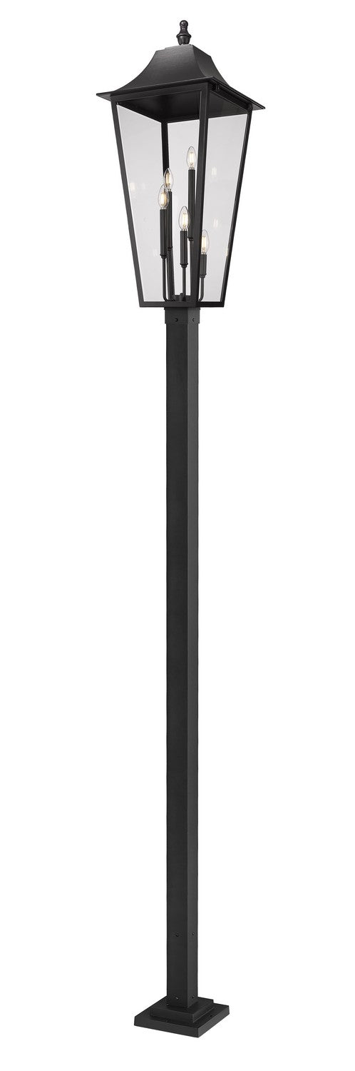 Z-Lite Canada - Five Light Outdoor Post Mount Fixture - Gannon - Black- Union Lighting Luminaires Decor