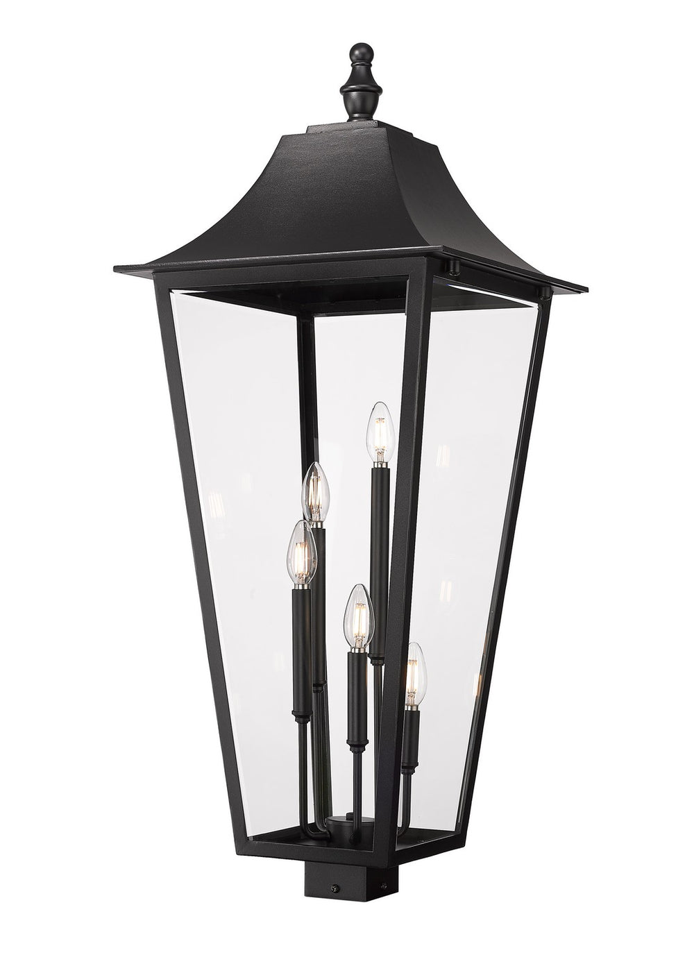 Z-Lite Canada - Five Light Outdoor Post Mount Fixture - Gannon - Black- Union Lighting Luminaires Decor