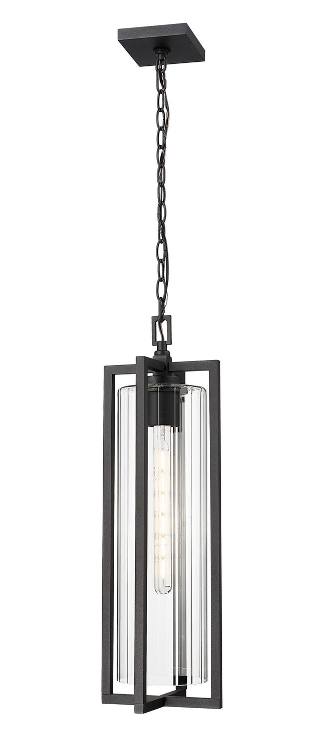 Z-Lite Canada - One Light Outdoor Chain Mount Ceiling Fixture - Aura - Black- Union Lighting Luminaires Decor