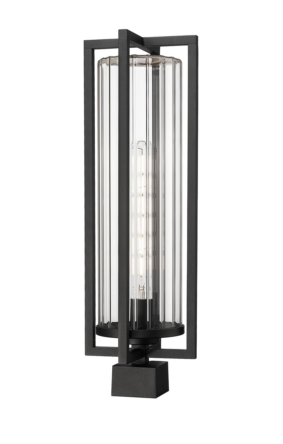 Z-Lite Canada - One Light Outdoor Post Mount Fixture - Aura - Black- Union Lighting Luminaires Decor
