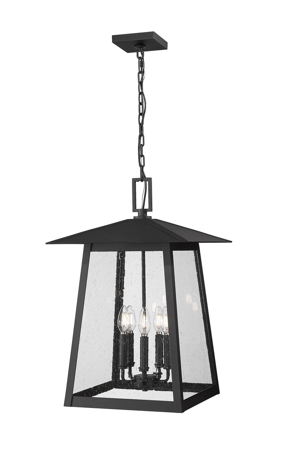 Z-Lite Canada - Five Light Outdoor Chain Mount Ceiling Fixture - Rainer - Black- Union Lighting Luminaires Decor