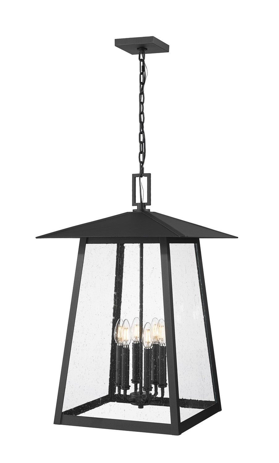 Z-Lite Canada - Six Light Outdoor Chain Mount Ceiling Fixture - Rainer - Black- Union Lighting Luminaires Decor