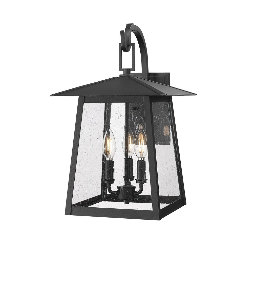 Z-Lite Canada - Three Light Outdoor Wall Light - Rainer - Black- Union Lighting Luminaires Decor