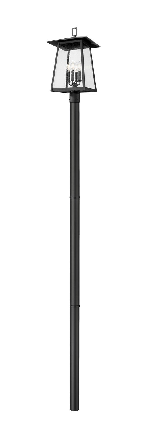 Z-Lite Canada - Four Light Outdoor Post Mounted Fixture - Rainer - Black- Union Lighting Luminaires Decor