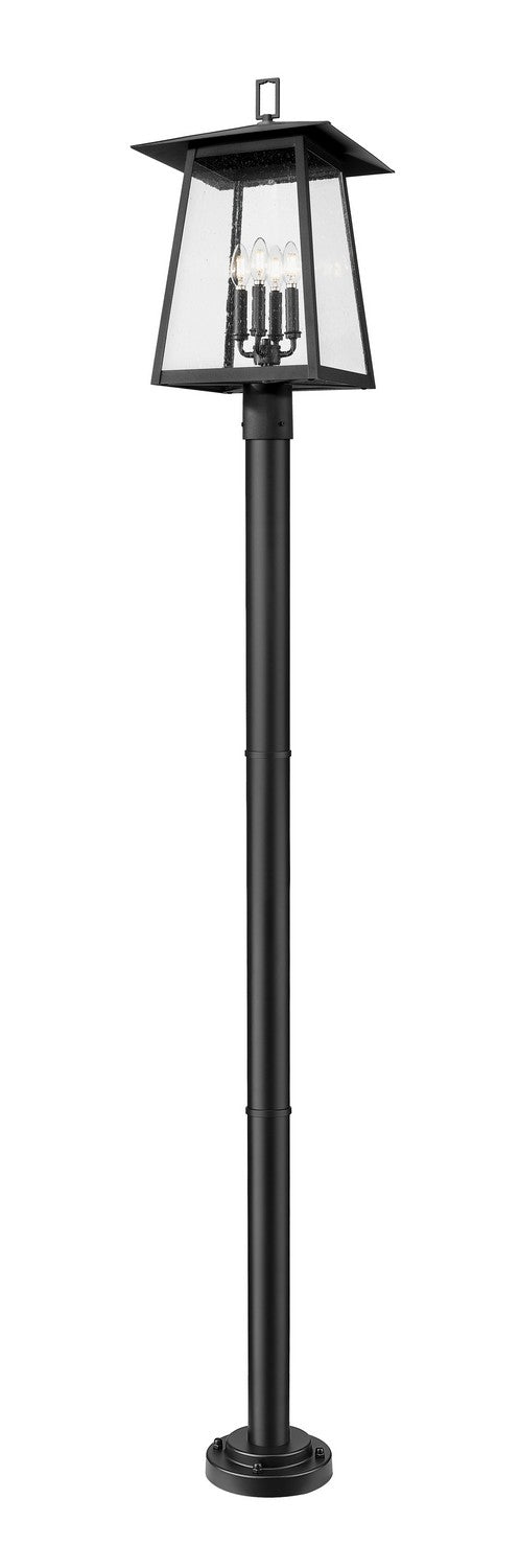 Z-Lite Canada - Four Light Outdoor Post Mounted Fixture - Rainer - Black- Union Lighting Luminaires Decor