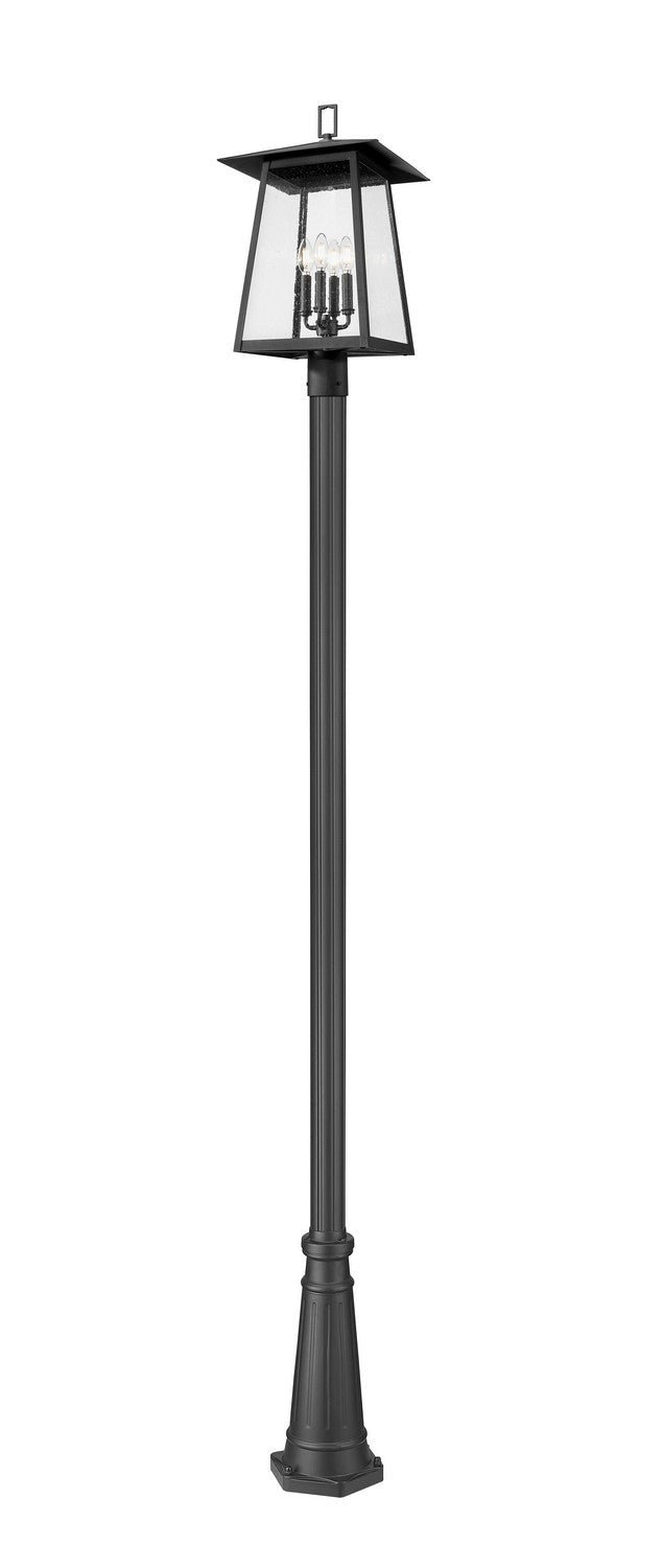 Z-Lite Canada - Four Light Outdoor Post Mounted Fixture - Rainer - Black- Union Lighting Luminaires Decor