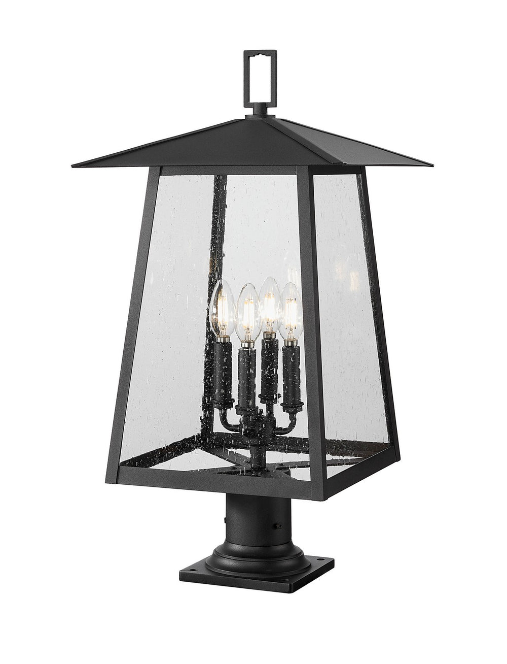 Z-Lite Canada - Four Light Outdoor Pier Mounted Fixture - Rainer - Black- Union Lighting Luminaires Decor