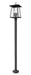 Z-Lite Canada - Four Light Outdoor Post Mounted Fixture - Rainer - Black- Union Lighting Luminaires Decor