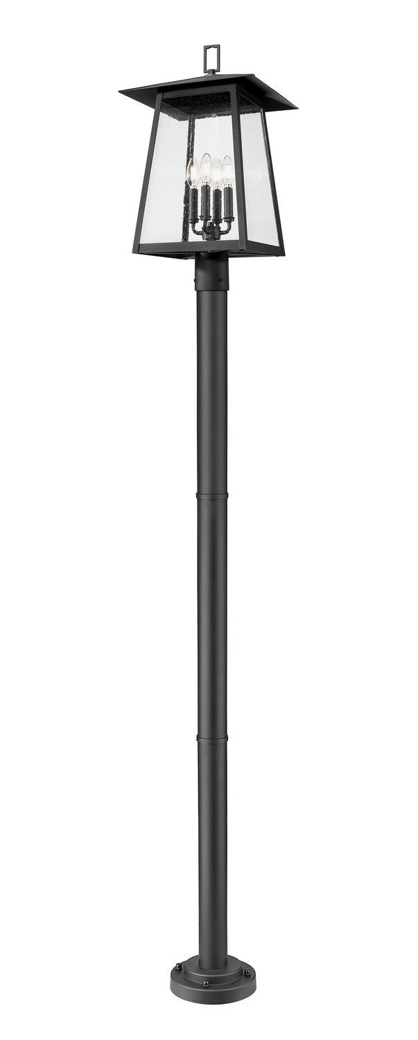 Z-Lite Canada - Four Light Outdoor Post Mounted Fixture - Rainer - Black- Union Lighting Luminaires Decor