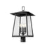 Z-Lite Canada - Four Light Outdoor Post Mount Fixture - Rainer - Black- Union Lighting Luminaires Decor