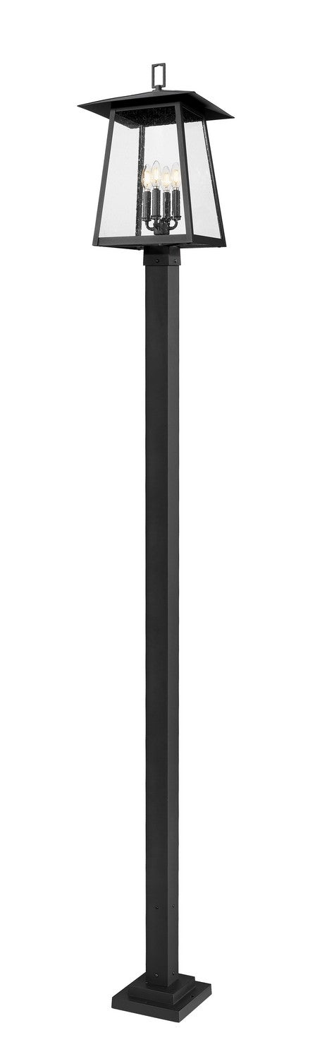 Z-Lite Canada - Four Light Outdoor Post Mounted Fixture - Rainer - Black- Union Lighting Luminaires Decor