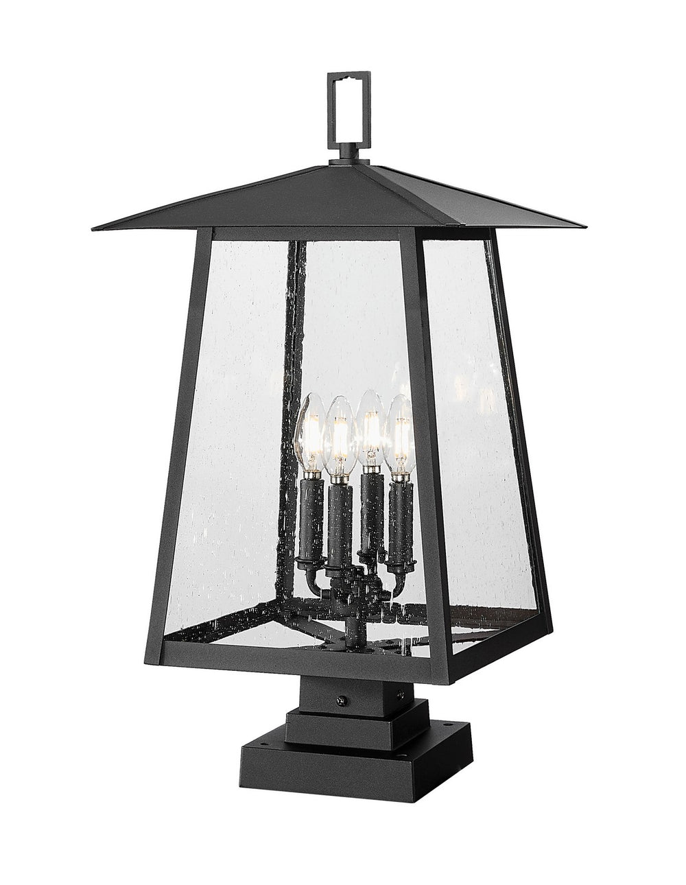 Z-Lite Canada - Four Light Outdoor Pier Mounted Fixture - Rainer - Black- Union Lighting Luminaires Decor