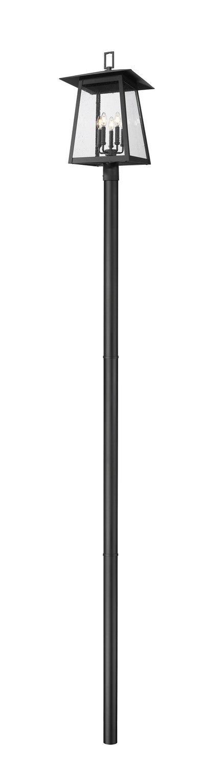 Z-Lite Canada - Five Light Outdoor Post Mounted Fixture - Rainer - Black- Union Lighting Luminaires Decor