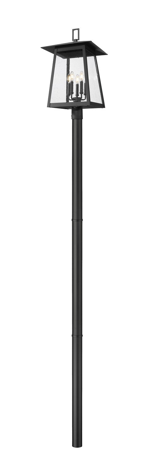 Z-Lite Canada - Five Light Outdoor Post Mounted Fixture - Rainer - Black- Union Lighting Luminaires Decor