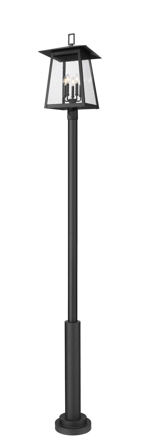Z-Lite Canada - Five Light Outdoor Post Mounted Fixture - Rainer - Black- Union Lighting Luminaires Decor