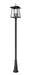 Z-Lite Canada - Five Light Outdoor Post Mounted Fixture - Rainer - Black- Union Lighting Luminaires Decor