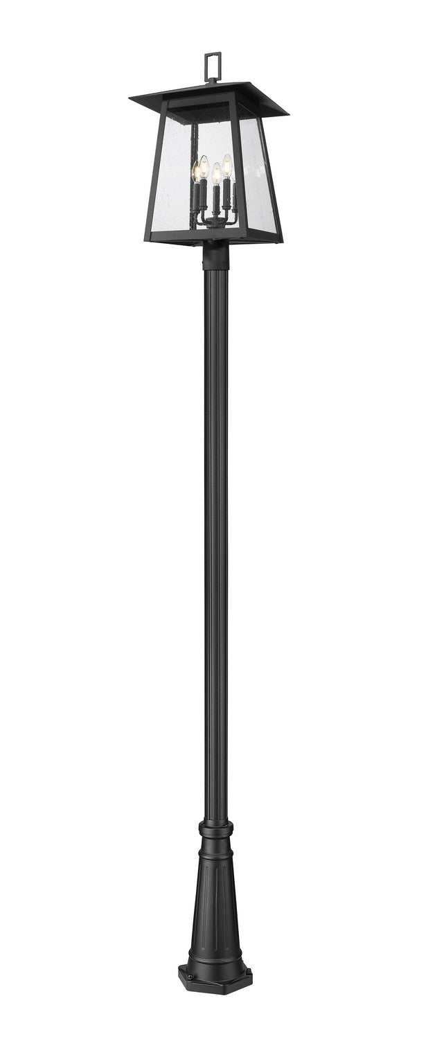 Z-Lite Canada - Five Light Outdoor Post Mounted Fixture - Rainer - Black- Union Lighting Luminaires Decor