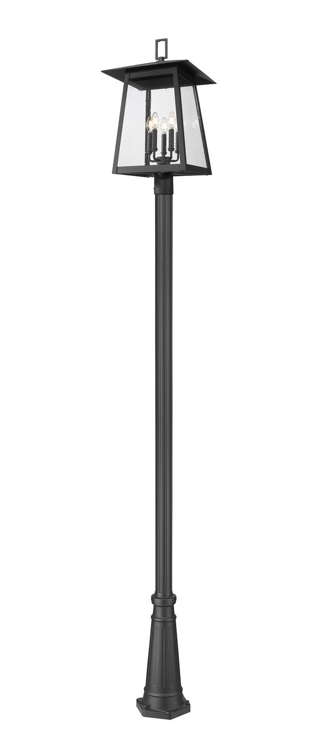 Z-Lite Canada - Five Light Outdoor Post Mounted Fixture - Rainer - Black- Union Lighting Luminaires Decor