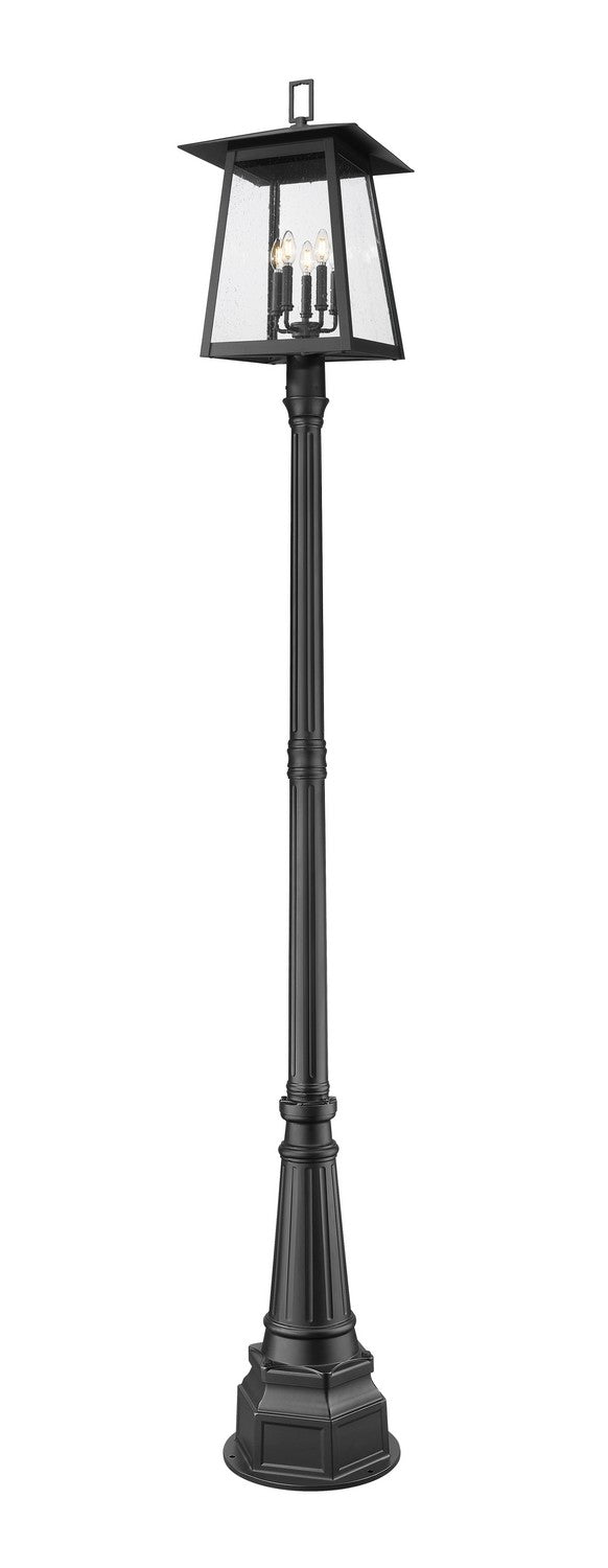 Z-Lite Canada - Five Light Outdoor Post Mounted Fixture - Rainer - Black- Union Lighting Luminaires Decor