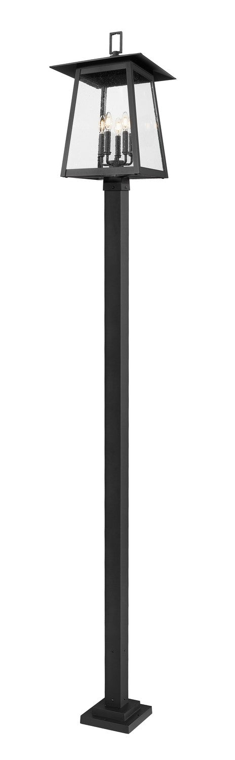 Z-Lite Canada - Five Light Outdoor Post Mounted Fixture - Rainer - Black- Union Lighting Luminaires Decor