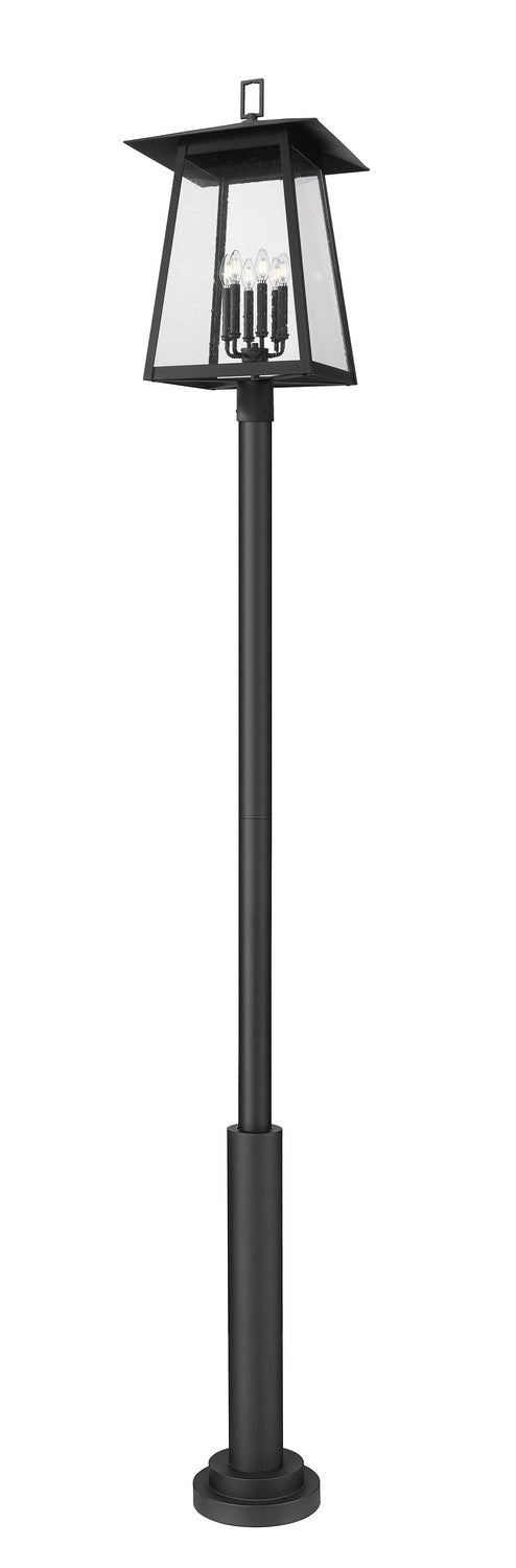 Z-Lite Canada - Six Light Outdoor Post Mounted Fixture - Rainer - Black- Union Lighting Luminaires Decor