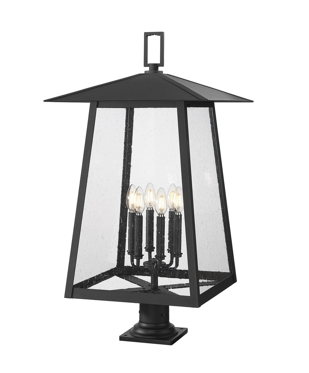 Z-Lite Canada - Six Light Outdoor Pier Mounted Fixture - Rainer - Black- Union Lighting Luminaires Decor