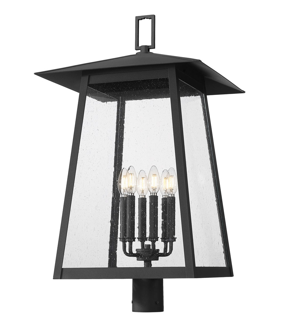 Z-Lite Canada - Six Light Outdoor Post Mount Fixture - Rainer - Black- Union Lighting Luminaires Decor