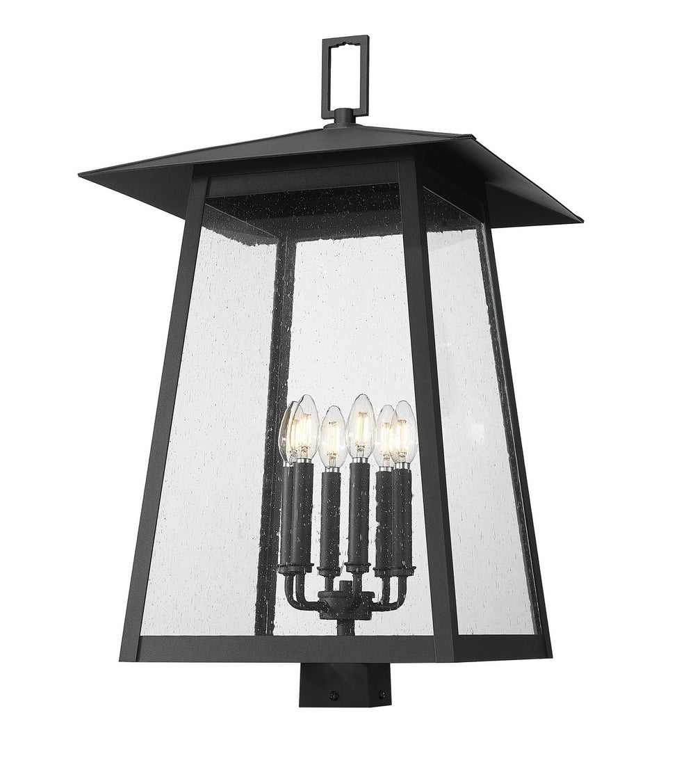Z-Lite Canada - Six Light Outdoor Post Mount Fixture - Rainer - Black- Union Lighting Luminaires Decor